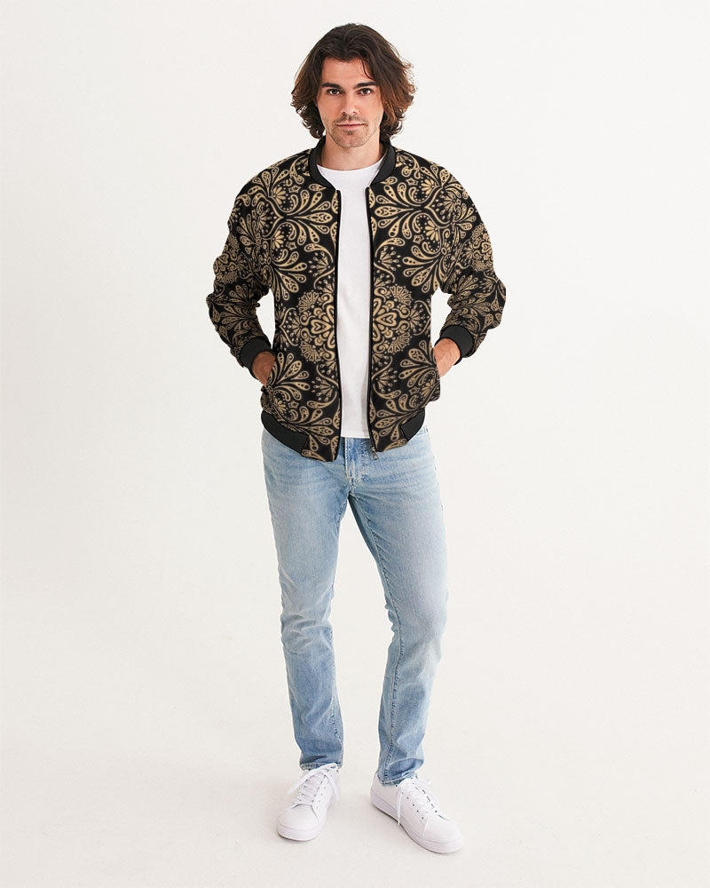 Man of Elegance Men's All-Over Print Bomber Jacket