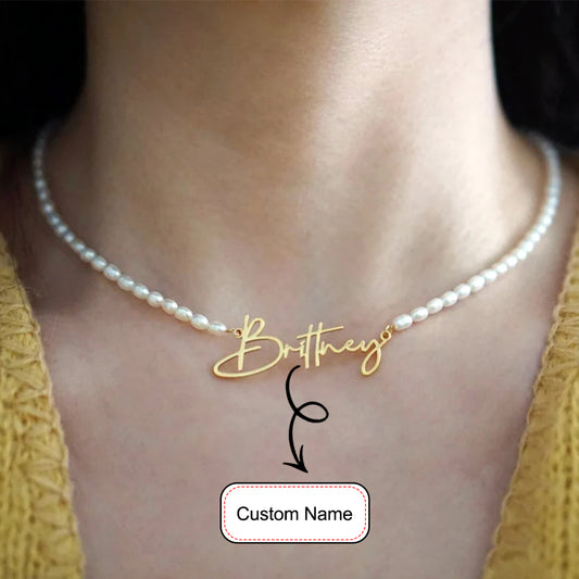 Silverfox Custom Name Pearl Necklace