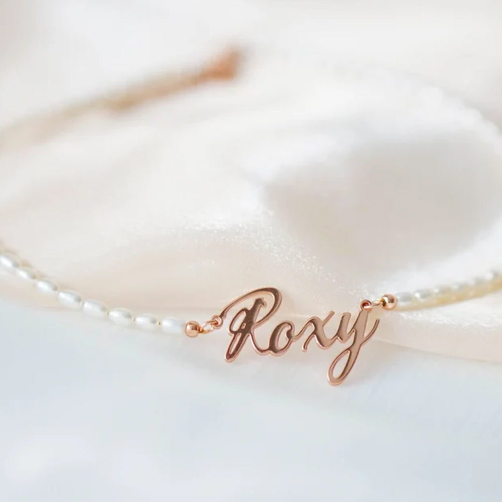 Silverfox Custom Name Pearl Necklace