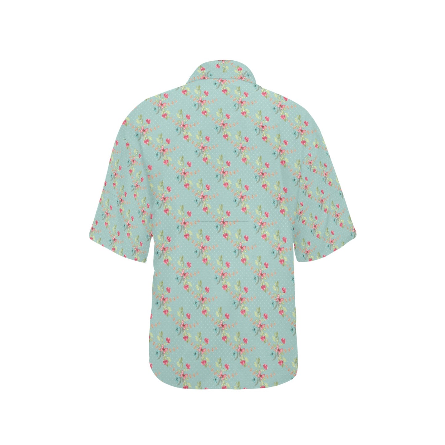 All Over Print Hawaiian light blue butterfly Shirt for Women (T58)