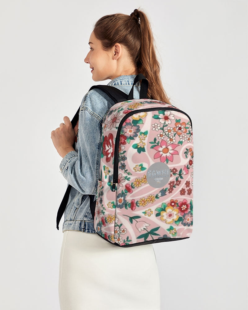 Pink abstract Pretty Sisters Back To Basics School Backpack