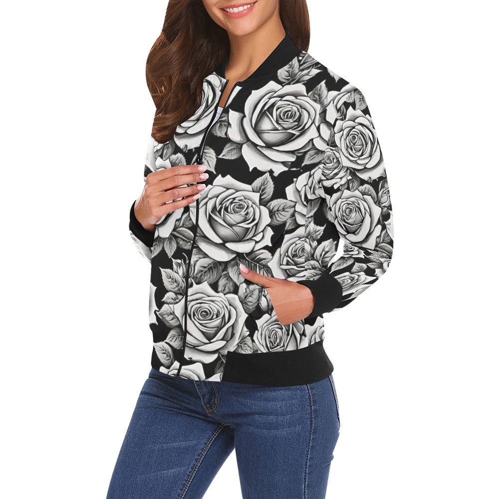 All Over Print Bomber Jacket for Women ( H19)