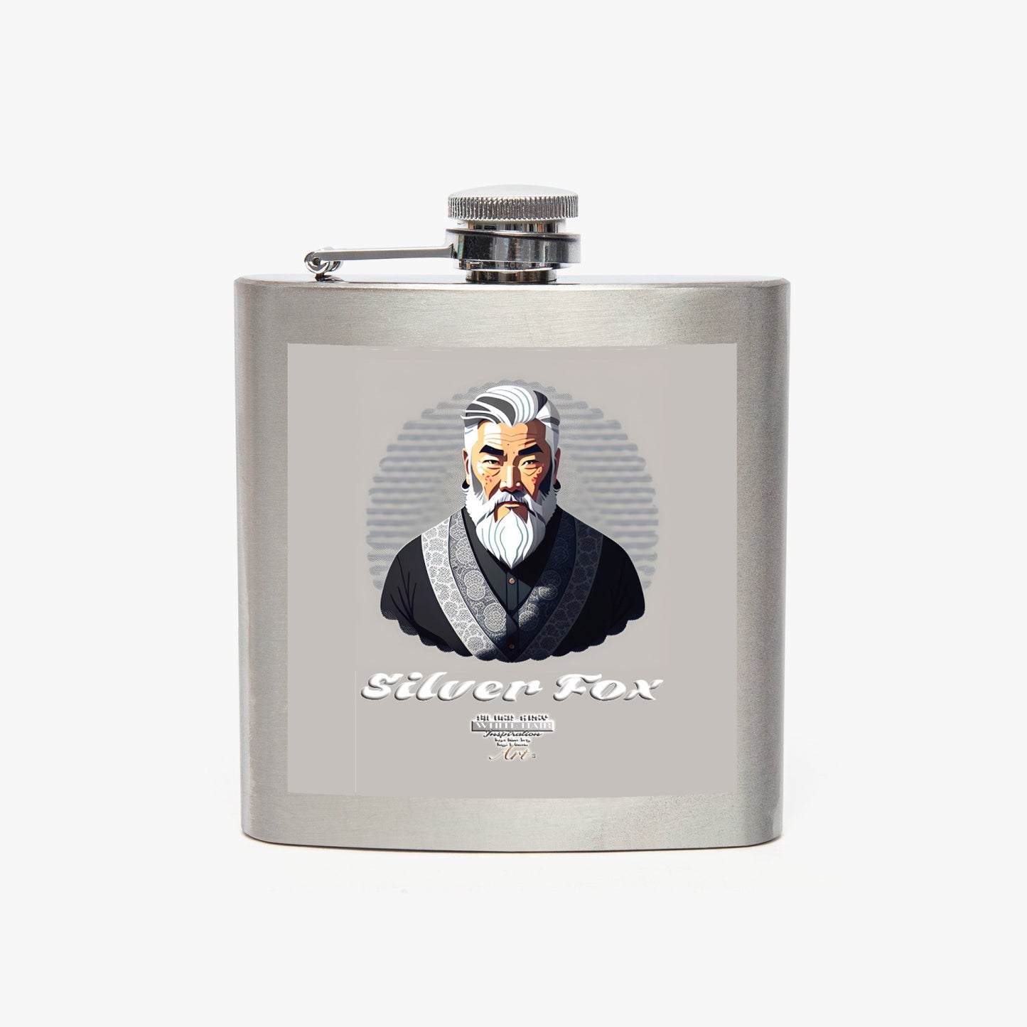 Asian Silverfox 6oz Stainless Steel Hip Flask