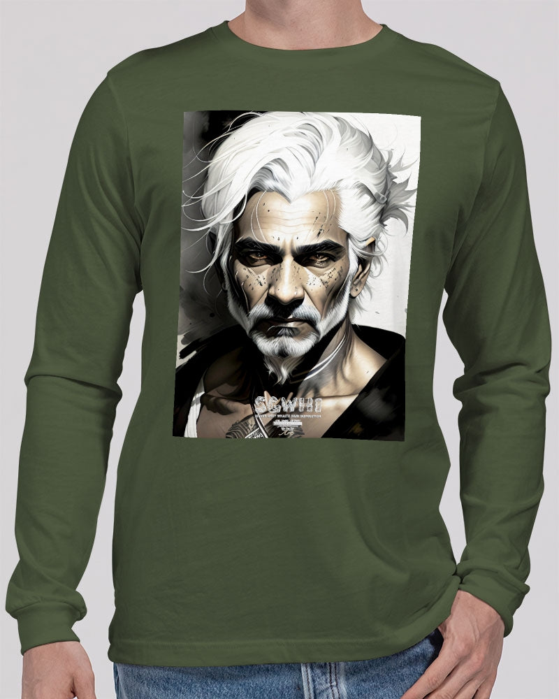 Handsome Silver grey Indian ink Portrait Unisex Jersey Long Sleeve Tee | Bella + Canvas