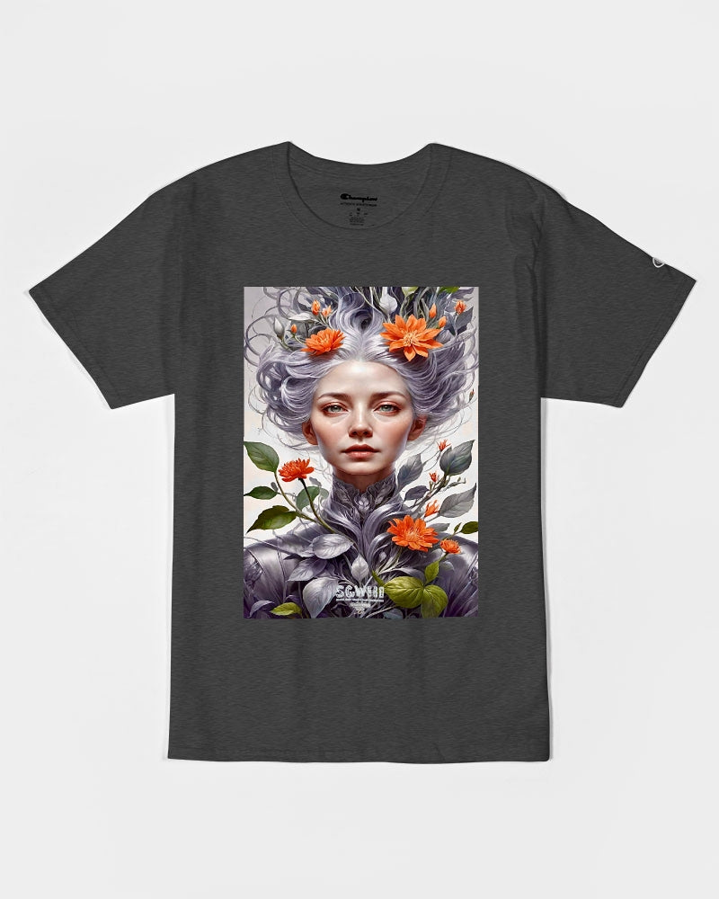 Beautiful white sister grey hair blossom Unisex Tee | Champion