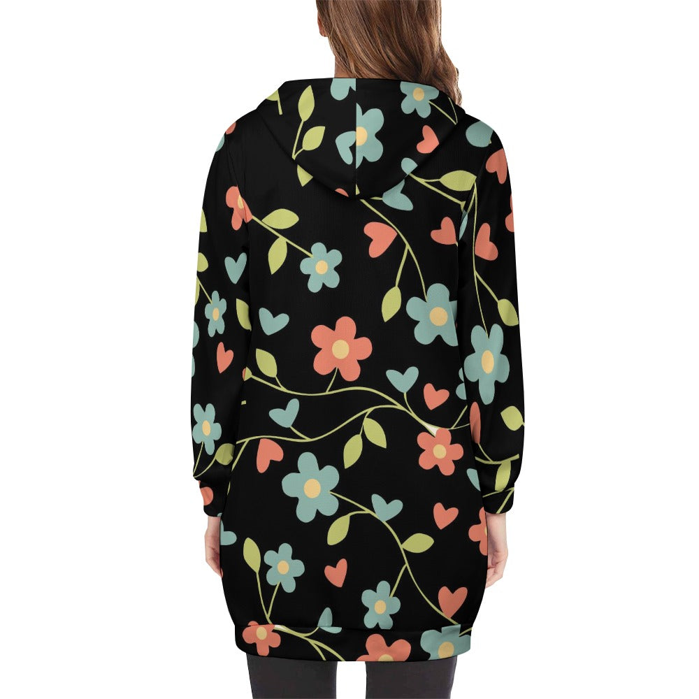 Women's full print long Hoodie