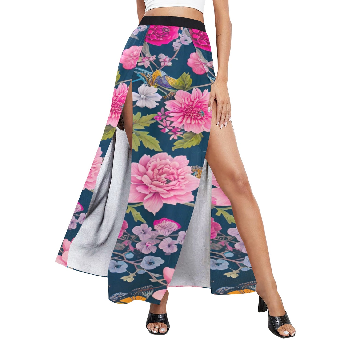 Women's High Slit Long Beach Dress (S40)