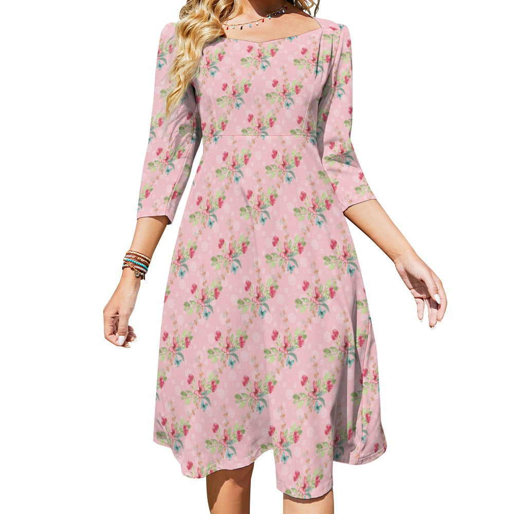 Sweetheart Knot Flare Dress