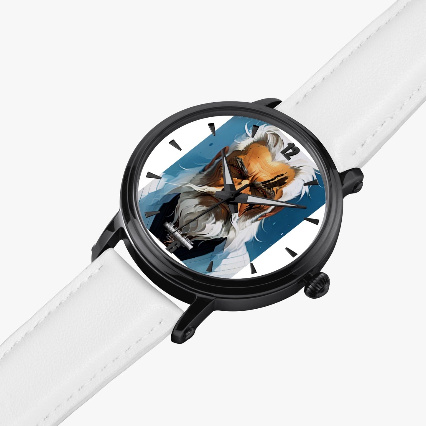 Silver bearded warrior 46mm Unisex Automatic Watch(Black)