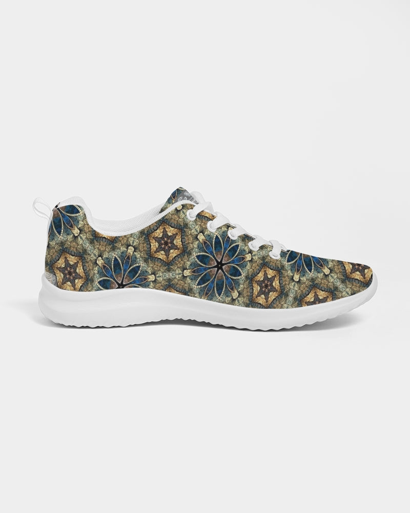 Green & Dark Blue almost star pattern. Men's Athletic Shoe