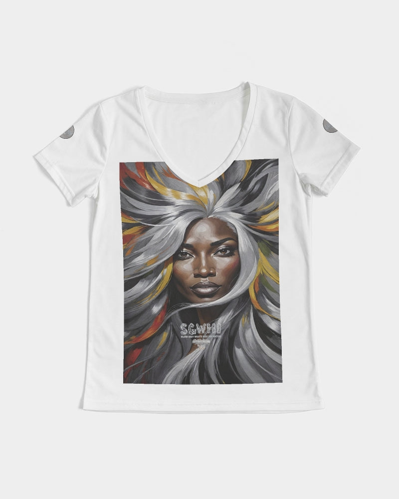 Black Sister Collection [Part 1 ] Women's All-Over Print V-Neck Tee