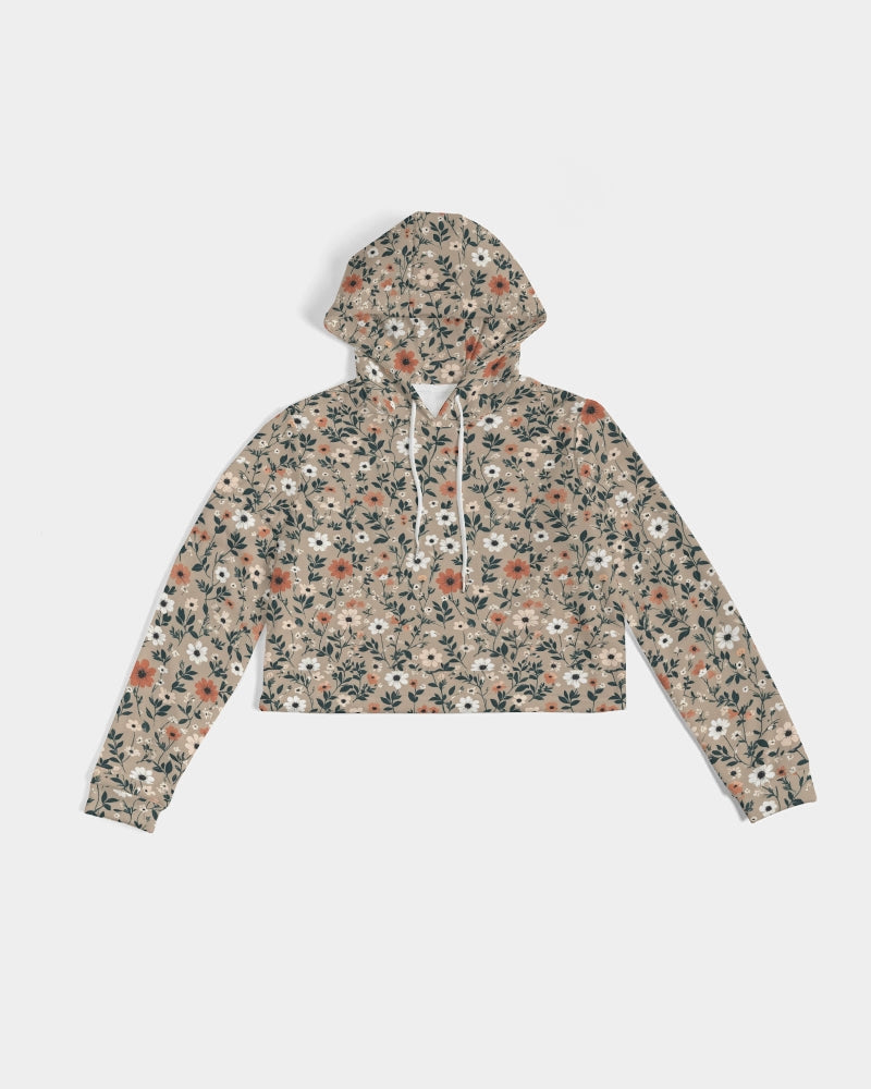 Busy and pretty Women's All-Over Print Cropped Hoodie