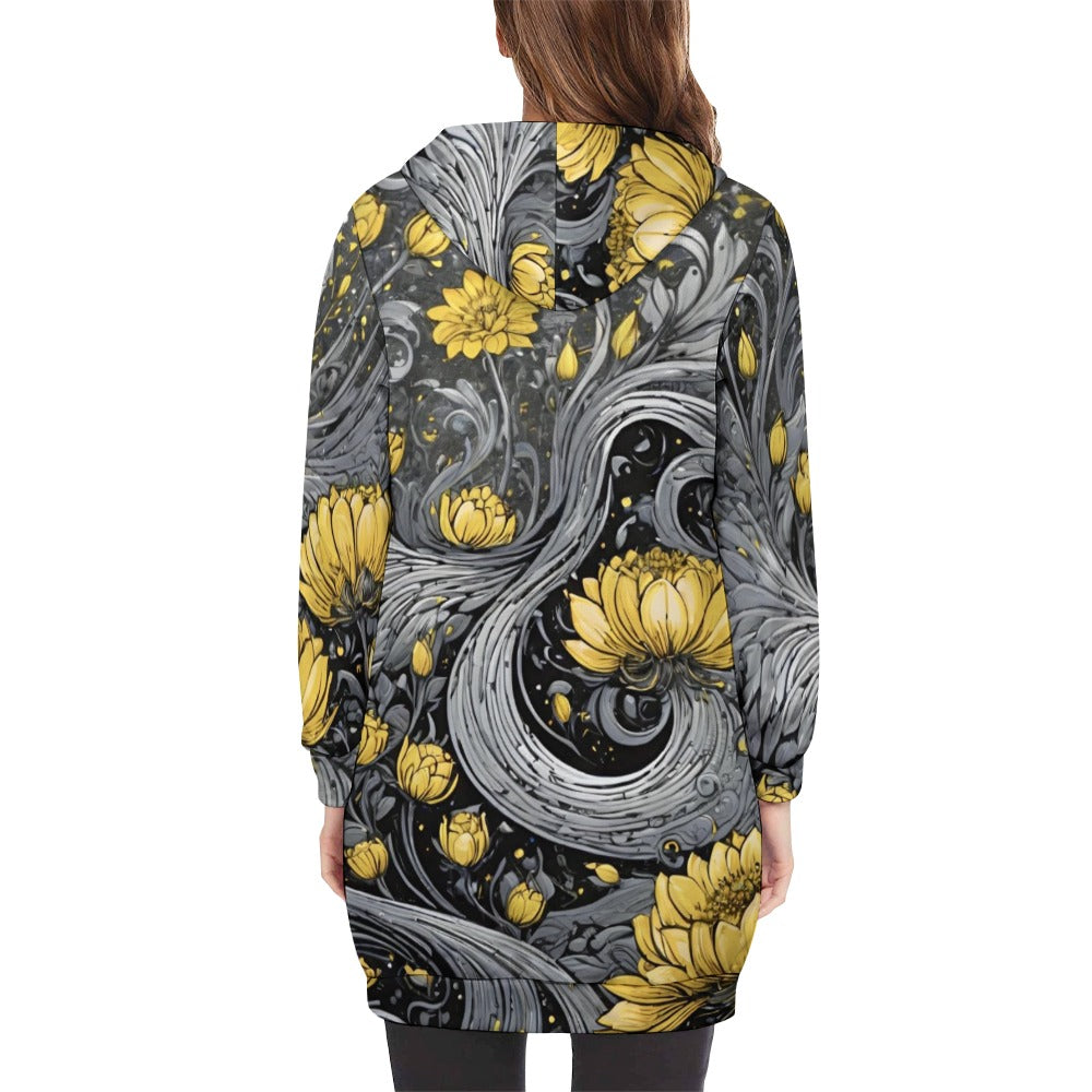 Women's full print long Hoodie