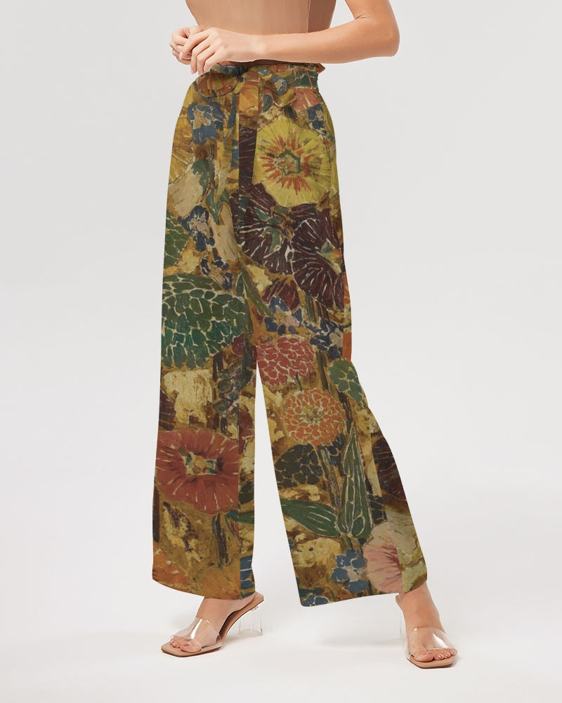 Autumn play Women's All-Over Print High-Rise Wide Leg Pants