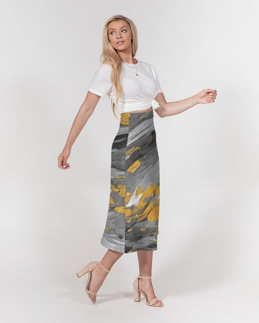 Black Sister Collection [Part 1 ] Women's All-Over Print A-Line Midi Skirt