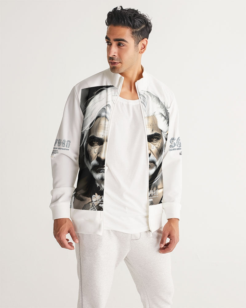 Handsome Silver grey Indian ink Portrait Men's All-Over Print Track Jacket