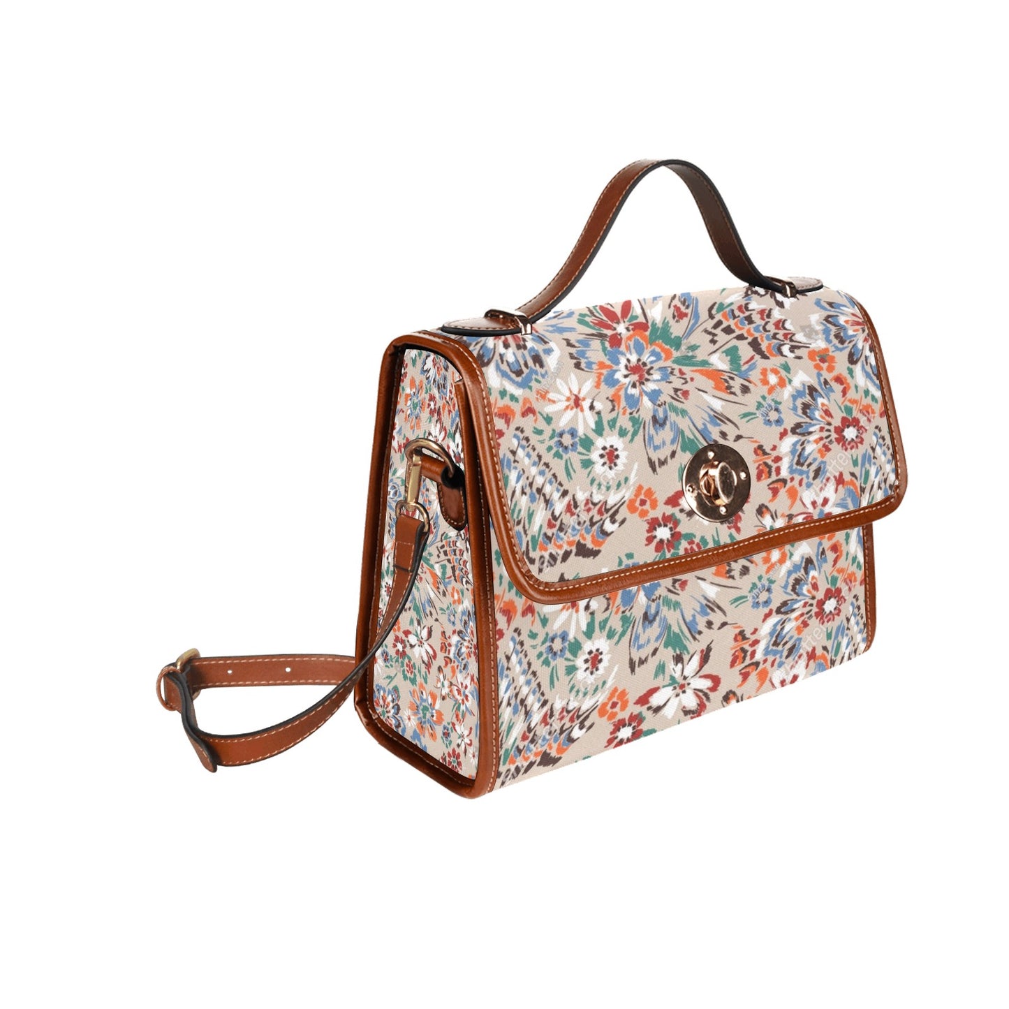 Waterproof Canvas Bag-Brown (All Over Print) (1641)