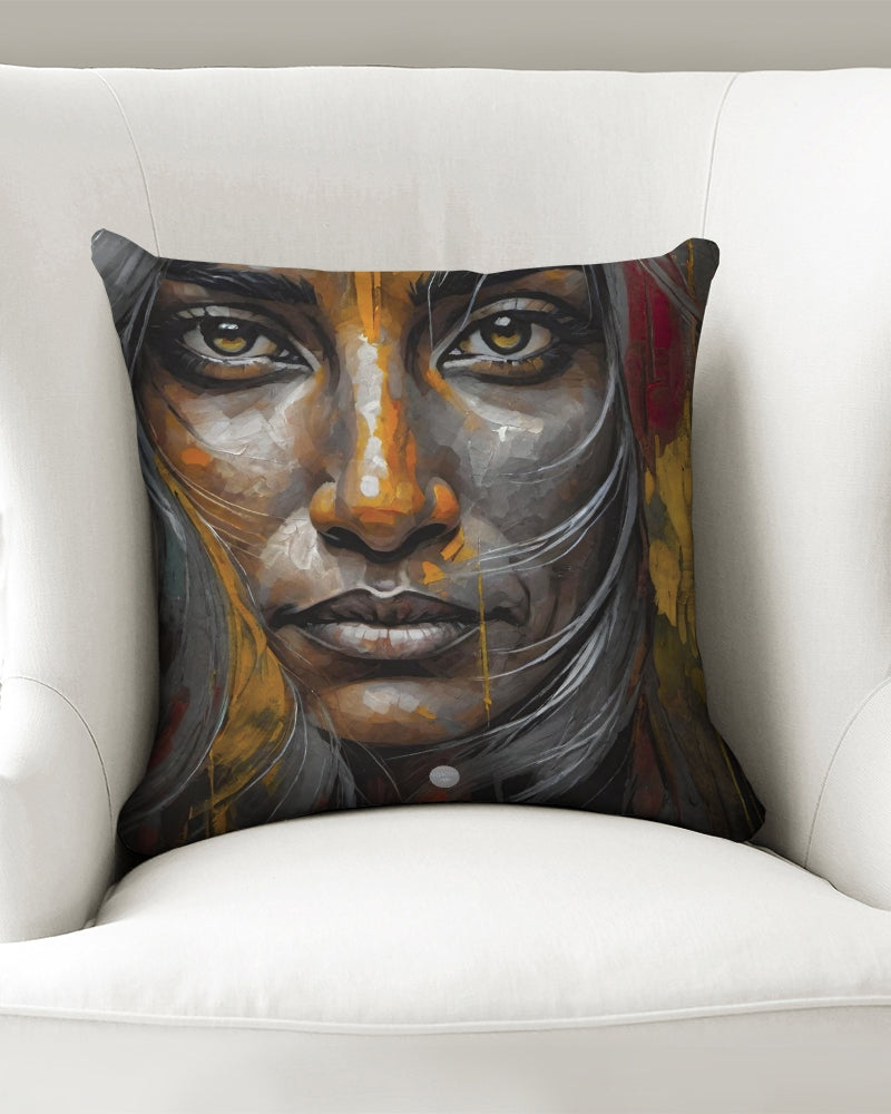 South Asian silver grey white hair sisters portrait  Throw Pillow Case 16"x16"