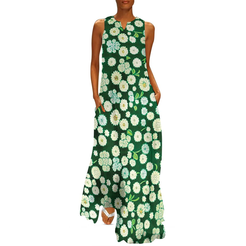 Green floral Long dress