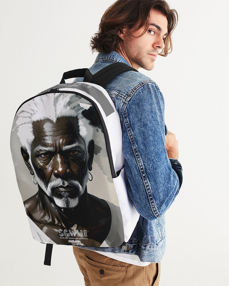 Black silver grey brother  Large Backpack