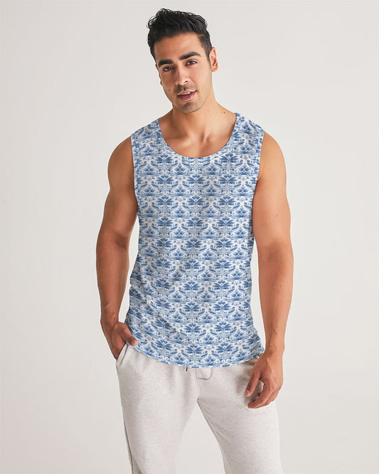 light blue Royal patten  Men's All-Over Print Sport Tank