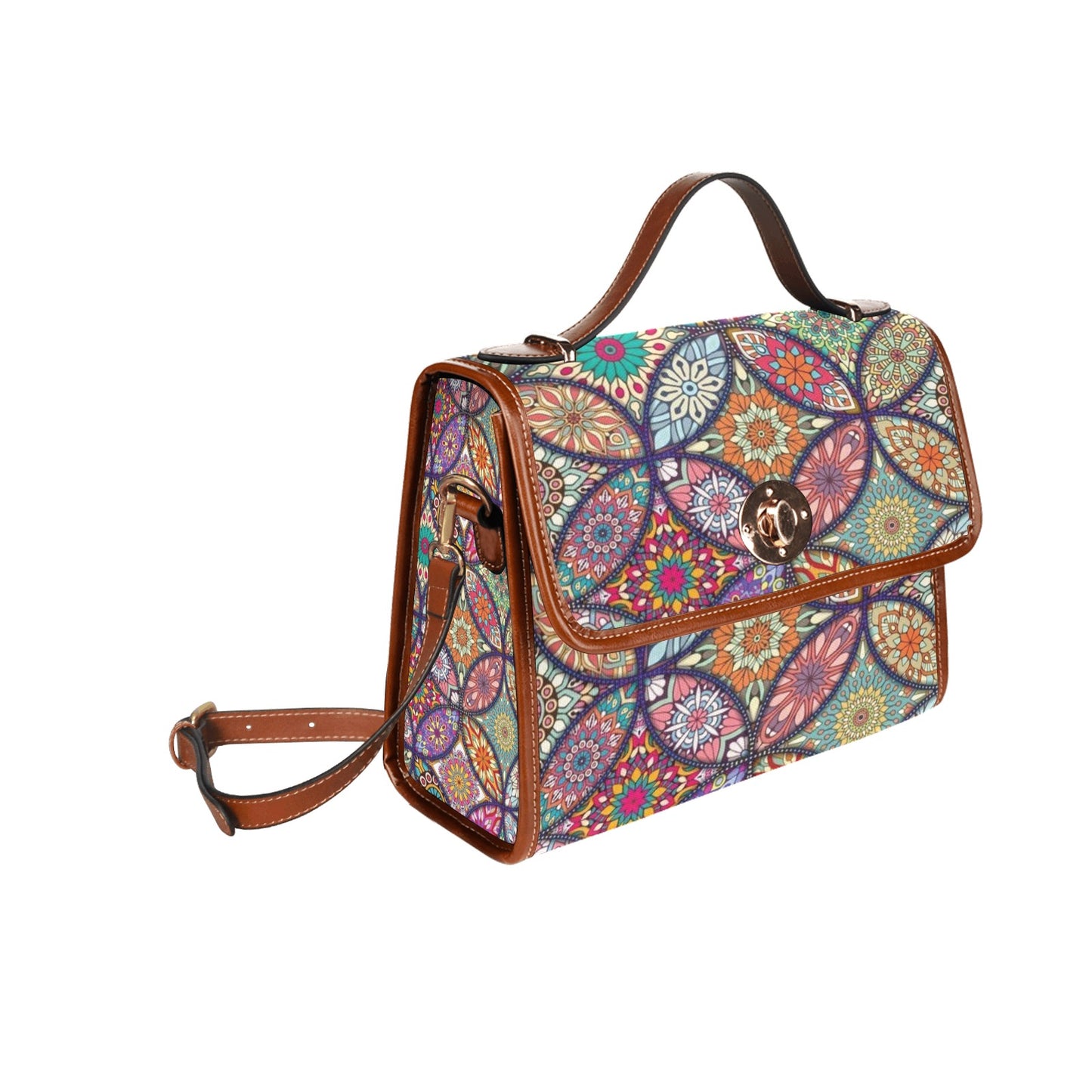 Waterproof Canvas Bag-Brown (All Over Print) (1641)