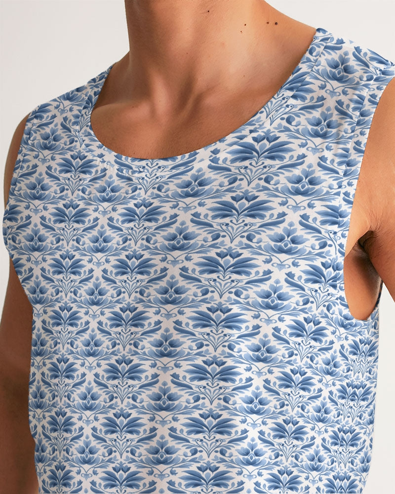 light blue Royal patten  Men's All-Over Print Sport Tank