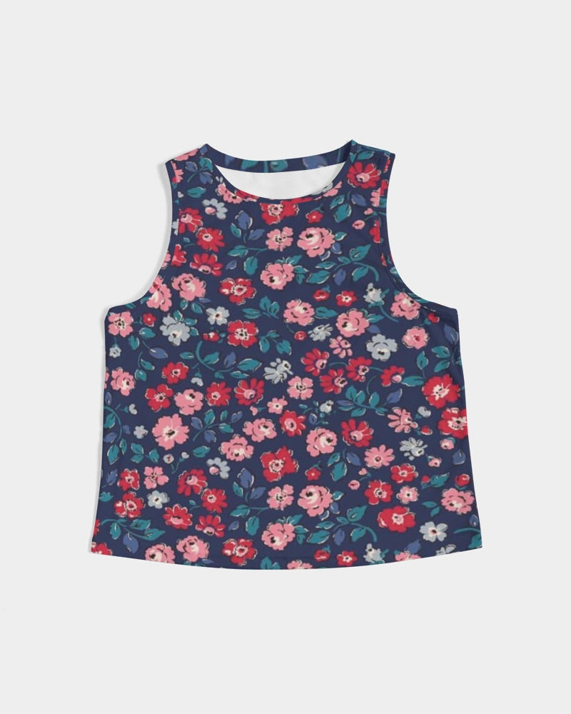 Midnight blue pretty glance.  Women's All-Over Print Cropped Tank