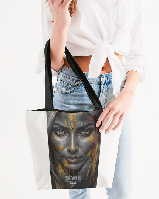 South Asian silver grey white hair sisters portrait [3] Canvas Zip Tote