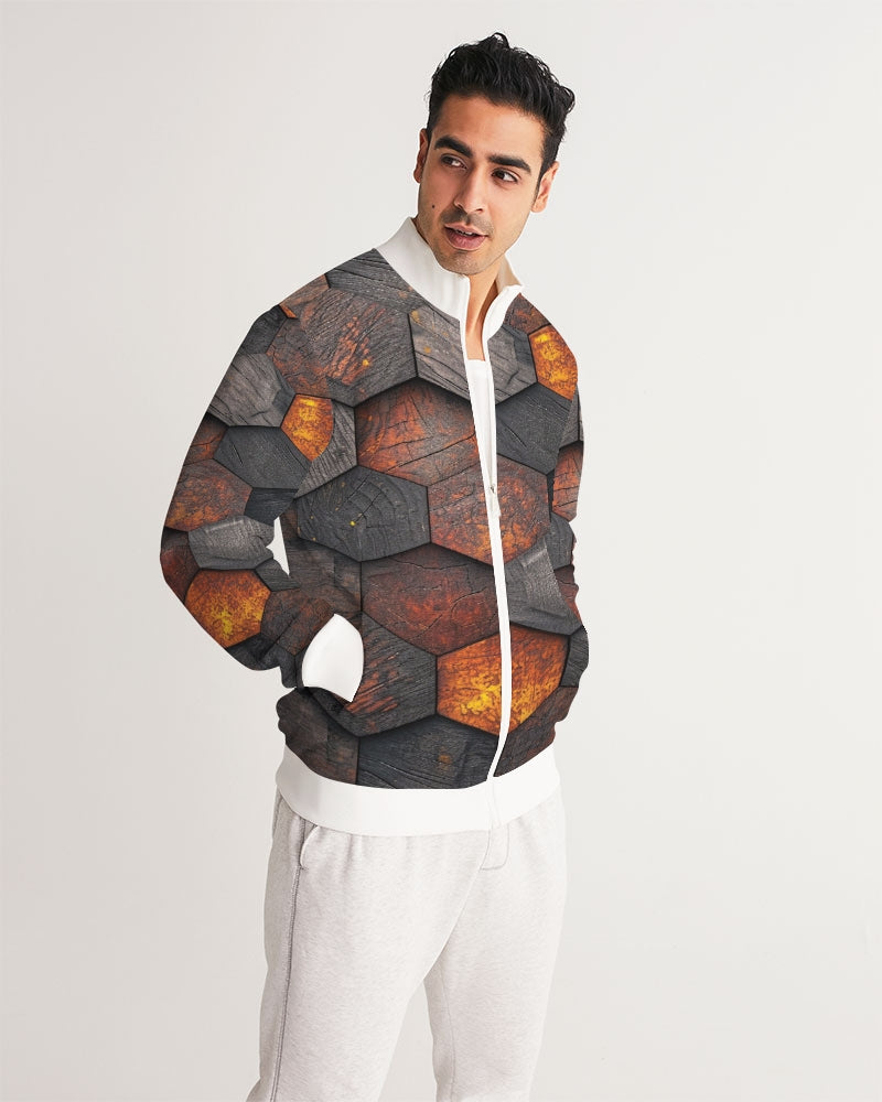 Cool stone hexagon patten 3D Men's All-Over Print Track Jacket