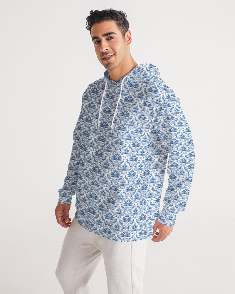 light blue Royal patten  Men's All-Over Print Hoodie