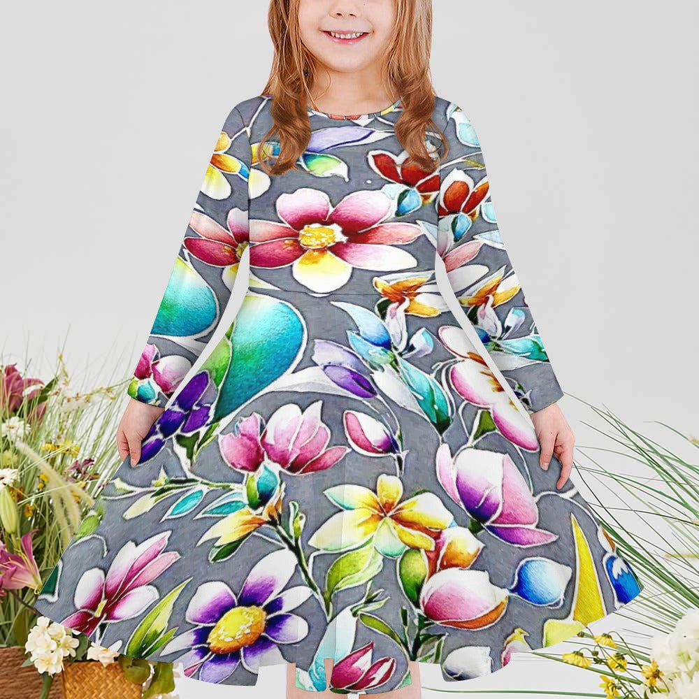 Girls' long sleeve dress