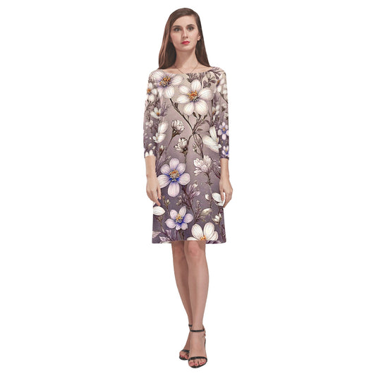 Women's Loose Round Neck Dress (Model D22)