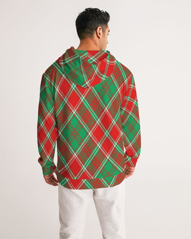 Red & Green cross pattern Men's All-Over Print Hoodie