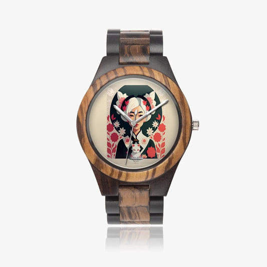 Asian the SilverFox  Indian Ebony Wooden Watch