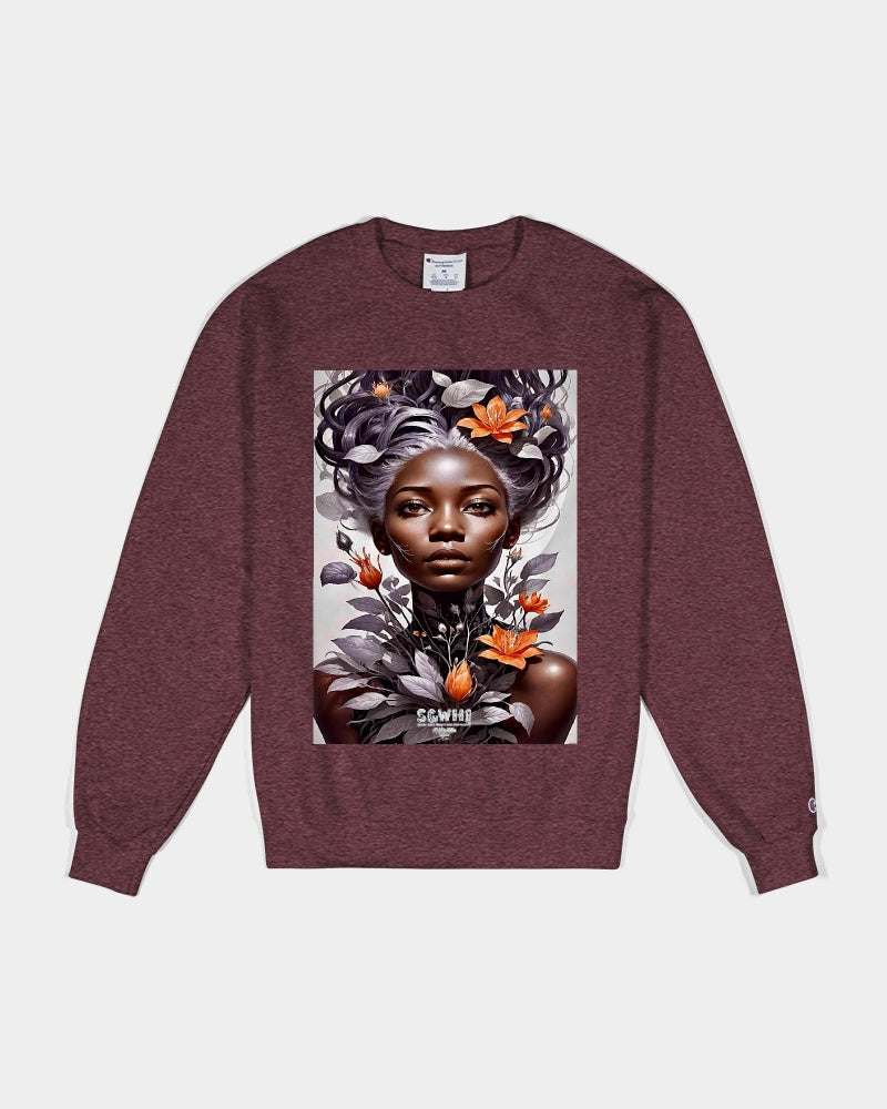 Beautiful black silver grey hair blossom women Unisex Sweatshirt | Champion