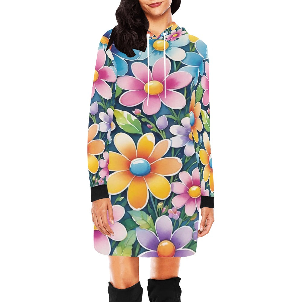 Women's All Over Print Hoodie Mini Dress (H27)