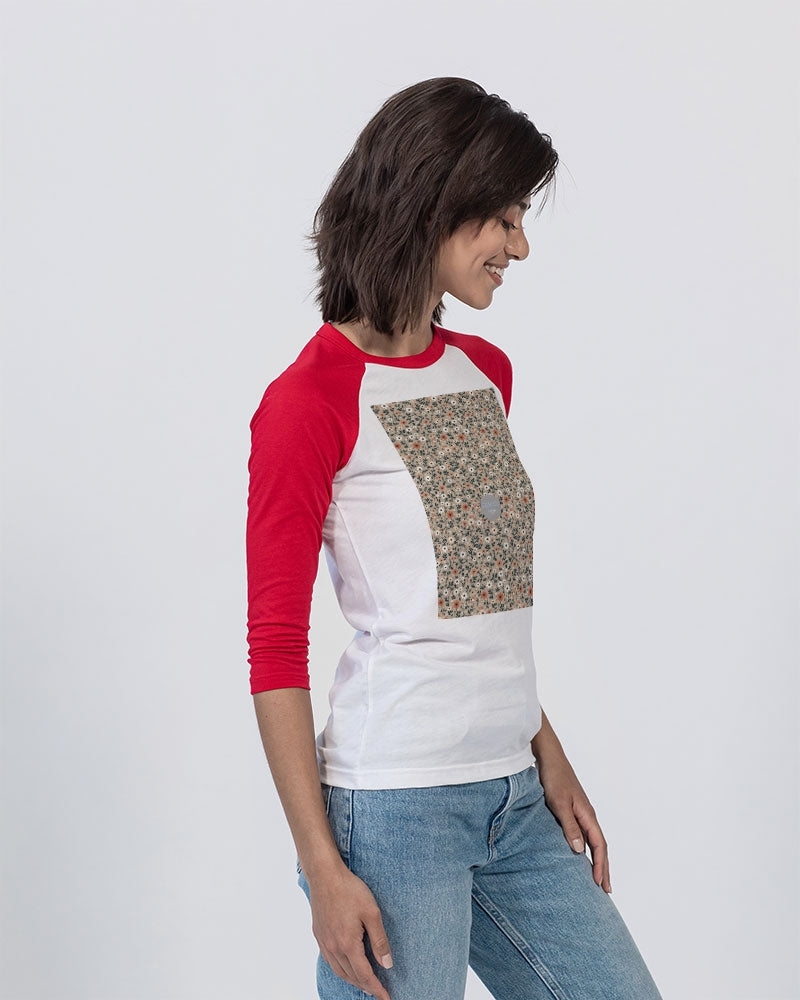 Busy and pretty Unisex Three-Quarter Sleeve Baseball Tee | Bella + Canvas