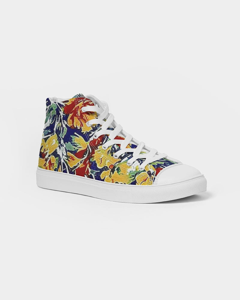 Painted floor design Women's Hightop Canvas Shoe