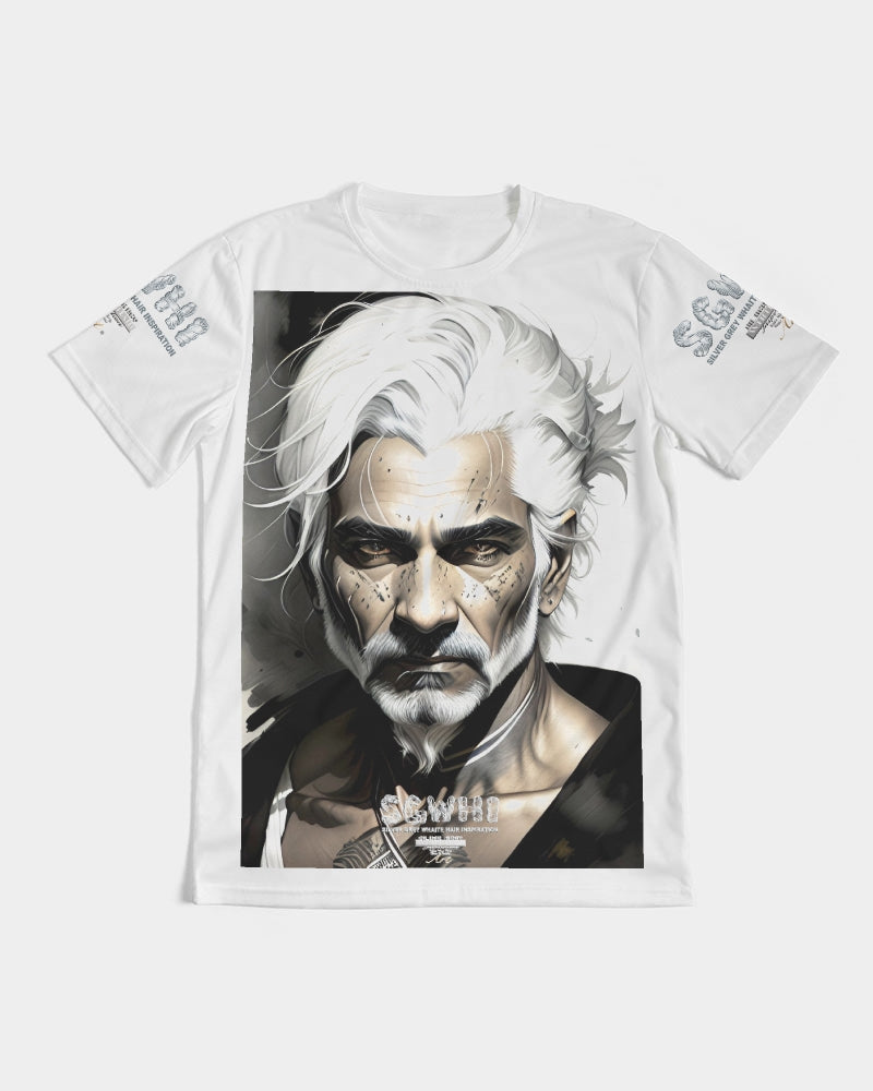 Handsome Silver grey Indian ink Portrait Men's All-Over Print Tee