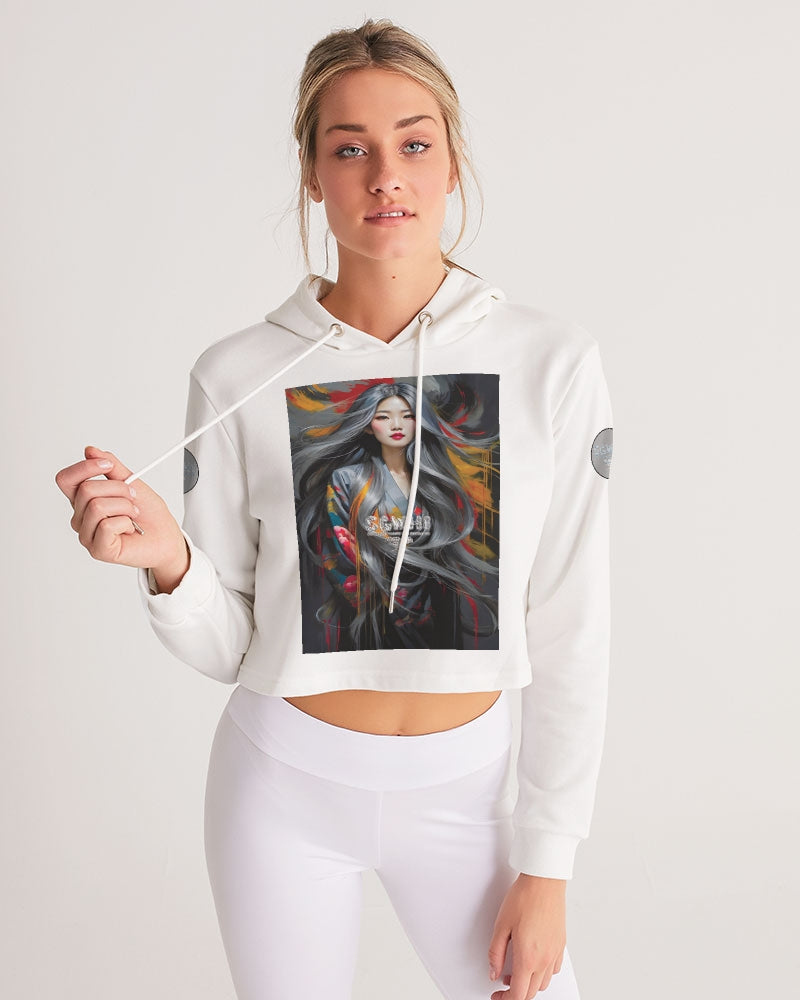 This is part three of a three part collection  Women's All-Over Print Cropped Hoodie