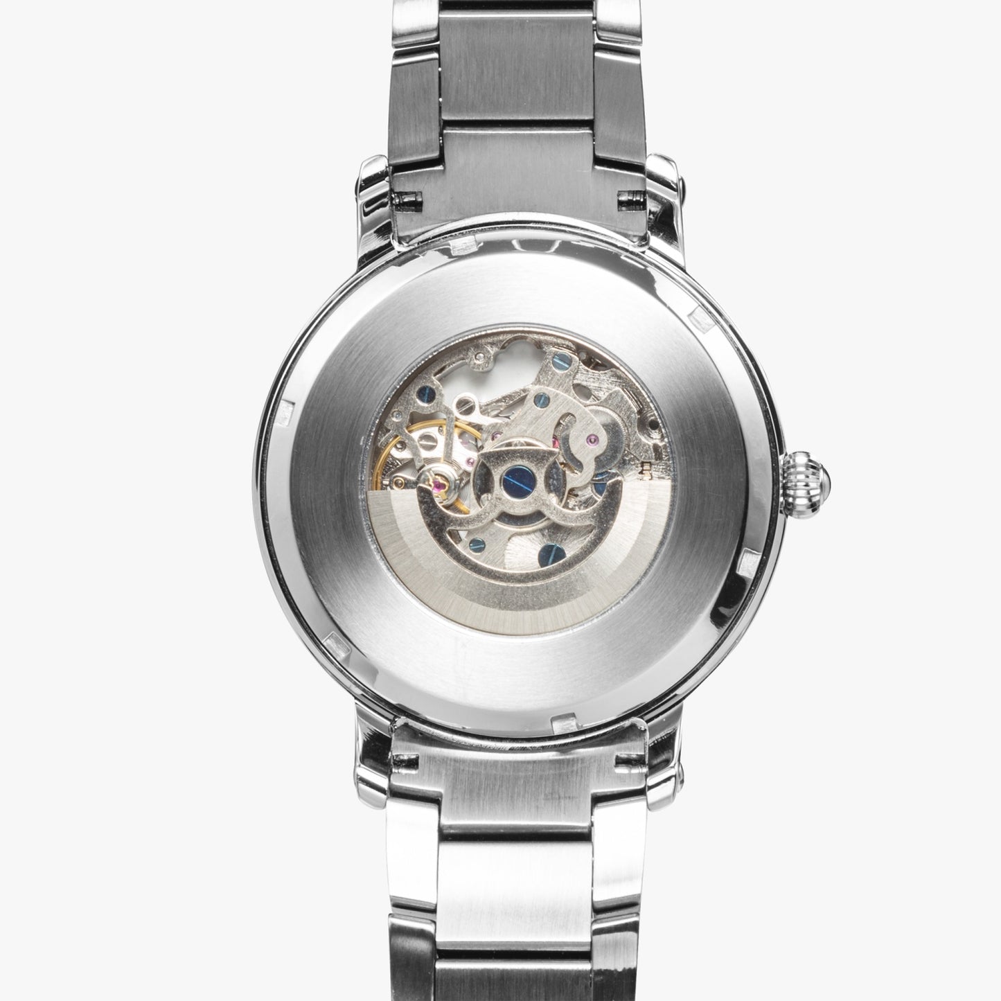 Silver grey white hair inspiration abstract pattern New Steel Strap Automatic Watch (With Indicators)