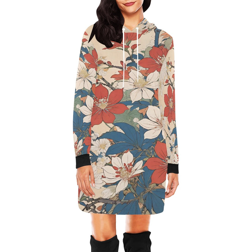 Women's All Over Print Hoodie Mini Dress (H27)