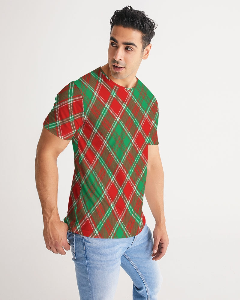 Red & Green cross pattern Men's All-Over Print Tee