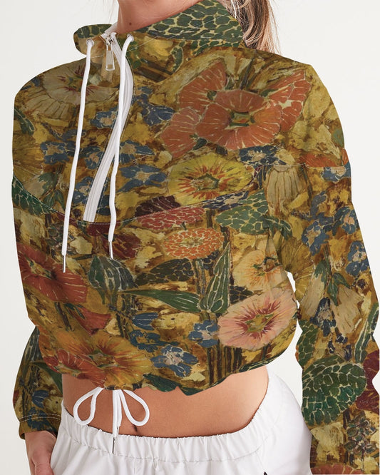 Autumn play Women's All-Over Print Cropped Windbreaker