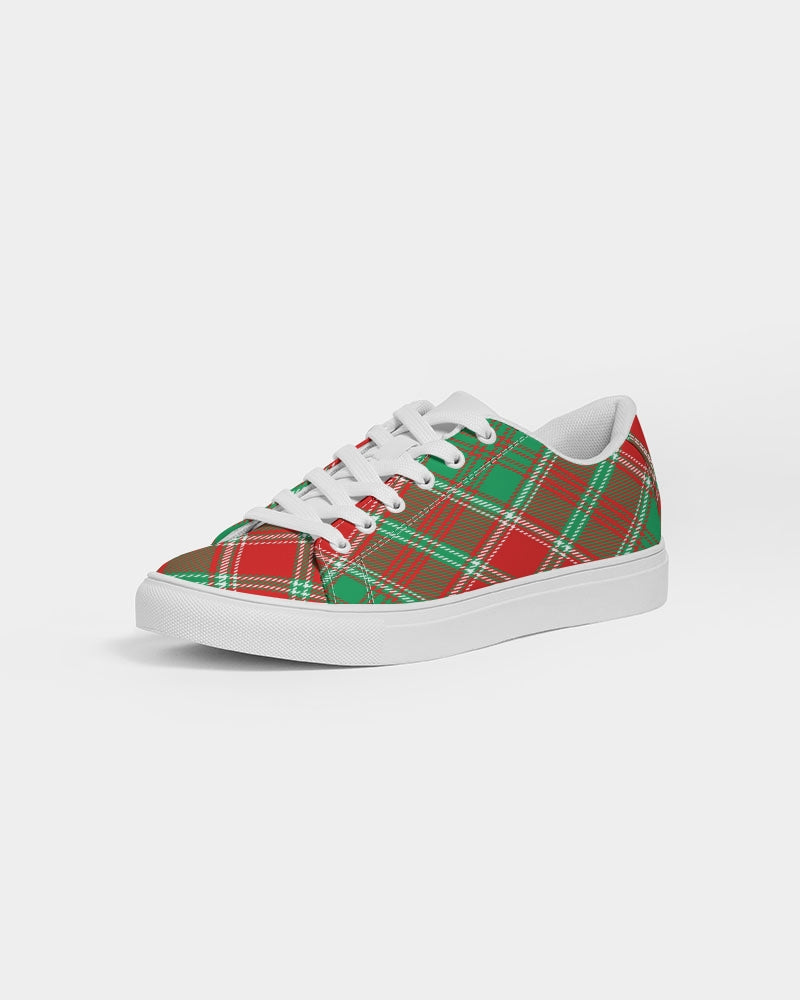 Red & Green cross pattern Men's Faux-Leather Sneaker