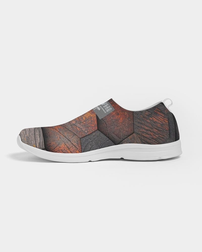 Cool stone hexagon patten 3D Men's Slip-On Flyknit Shoe