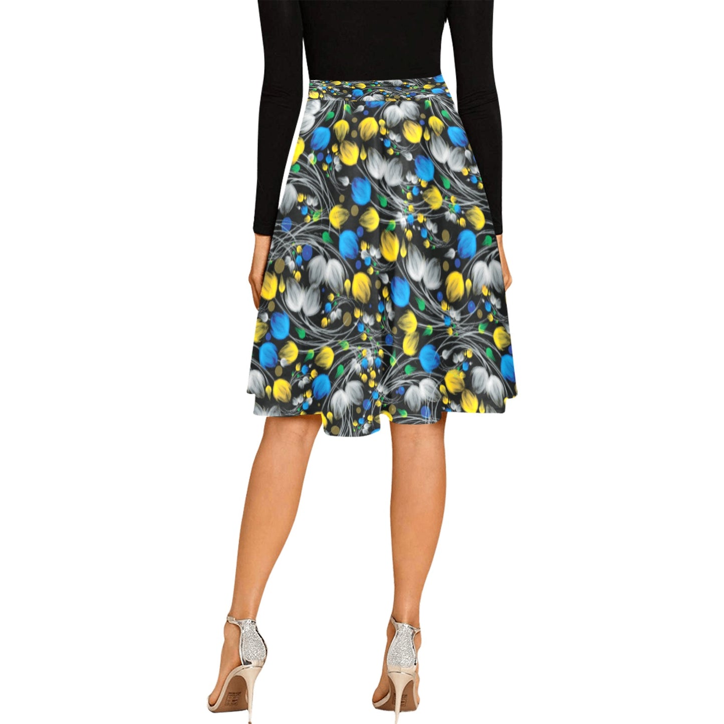 Women's Pleated Midi Skirt (Model D15)