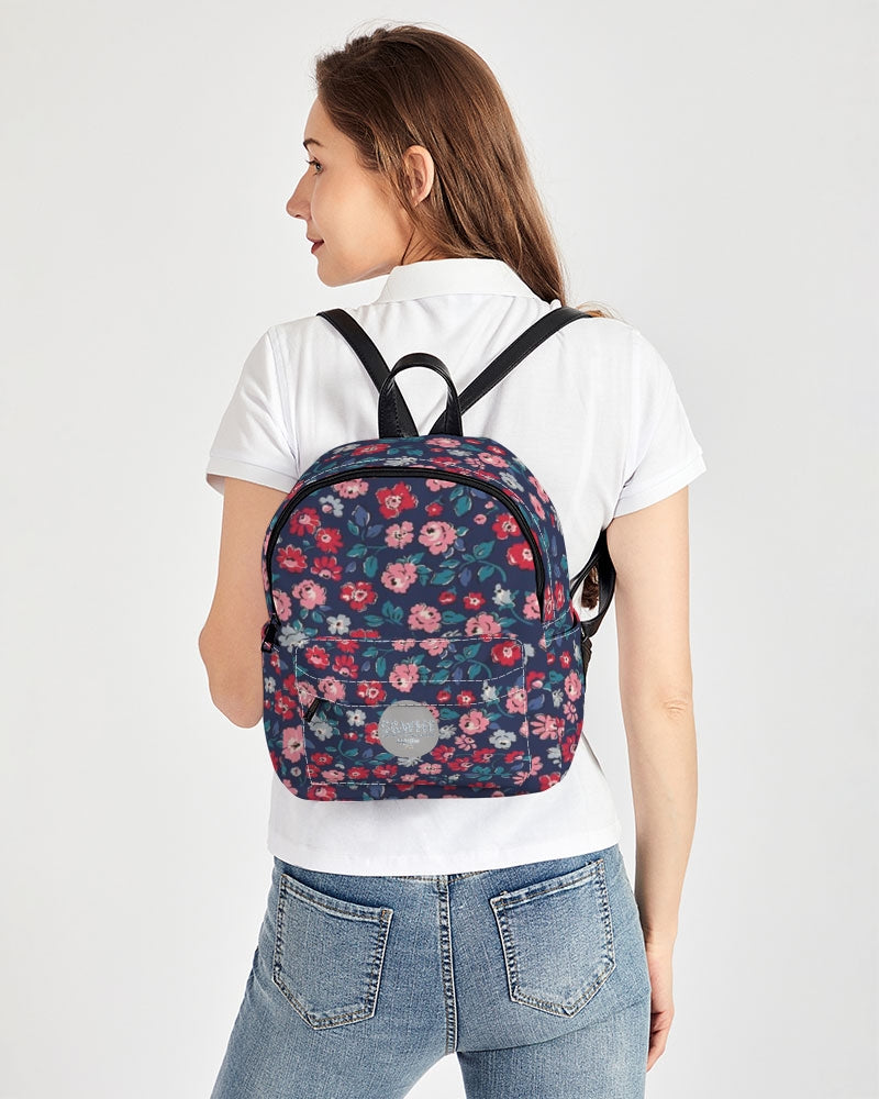 Midnight blue pretty glance.  Mini Canvas Backpack