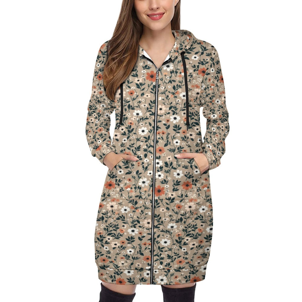 Women's full print long Hoodie